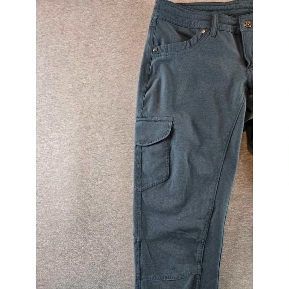 Kuhl Pants Womens 0 Short Blue Grey Freeflex Roll Up Cargo Hiking Trail Utility